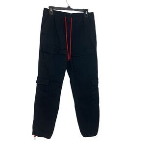 Rue21 Pants Men’s M Black Pull-on Oversized Jogger Cargo Cotton Streetwear